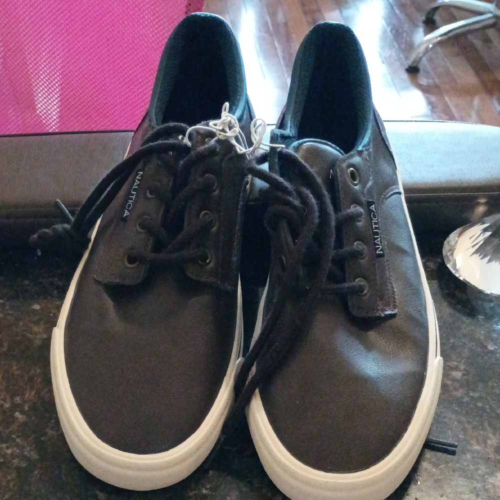 Nautica Black Canvas Shoes with White Trim